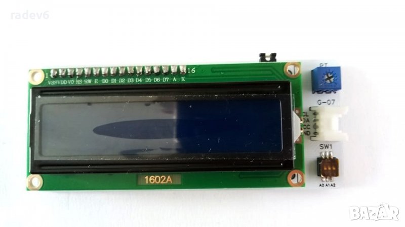 Grove модул - LCD 1602 дисплей със син фон, I2C интерфейс, снимка 1