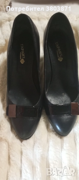 Дамски кожени обувки с ток 9 см, снимка 1