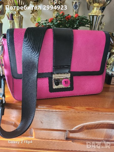 Trussardi чанта розово и черно, снимка 1