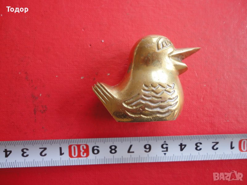 Бронзова фигура пластика врабче 1, снимка 1