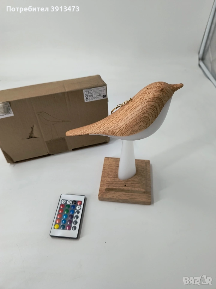 Преносима LED лампа със сензорно управление, дизайн на птица, USB зареждане, снимка 1