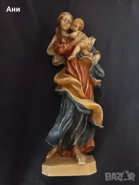 ВОСЪЧНА фигура на Мадона с младенеца, снимка 1