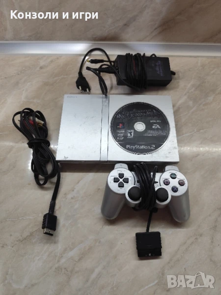 PS2 Slim Silver - NTSC + подарък NFS Most Wanted, снимка 1