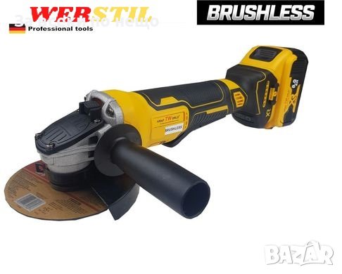 Акумулаторен безчетков ъглошлайф Werstil 88V 5,0 Ah + 2 бат, снимка 1