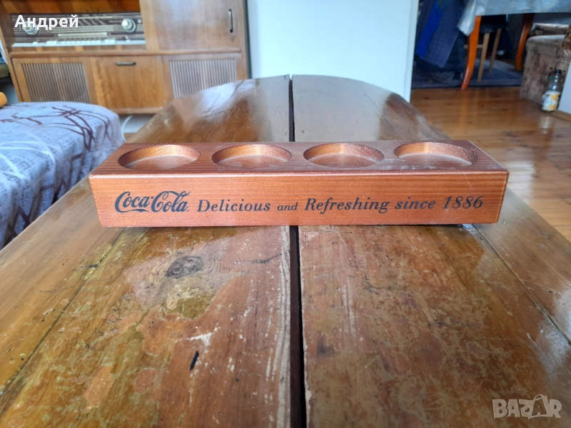 Стара дървена поставка за бутилки Кока Кола,Coca Cola, снимка 1