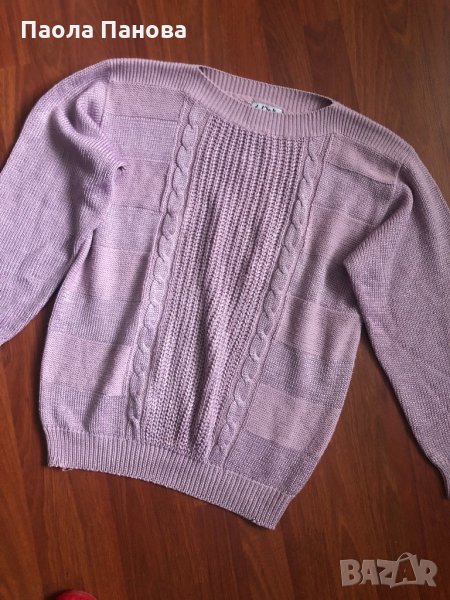 Плетен розов пуловер, снимка 1