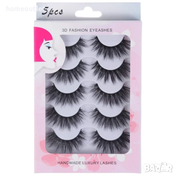 ПРОМОЦИЯ Комплект за удължаване на мигли с апликатор FANDI 3D FASHION EYELASHES (X5) X0017ORC3T, снимка 1
