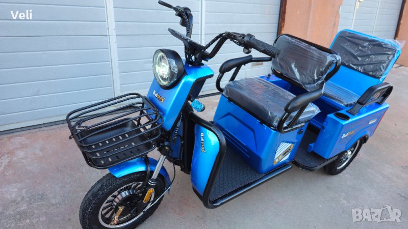 Триколка на ток товарна двуместна карго лукс, снимка 1