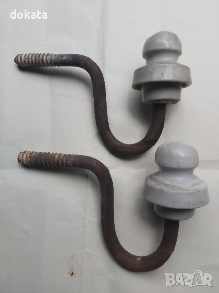 Стар порцеланов изолатор-2 бр., снимка 1