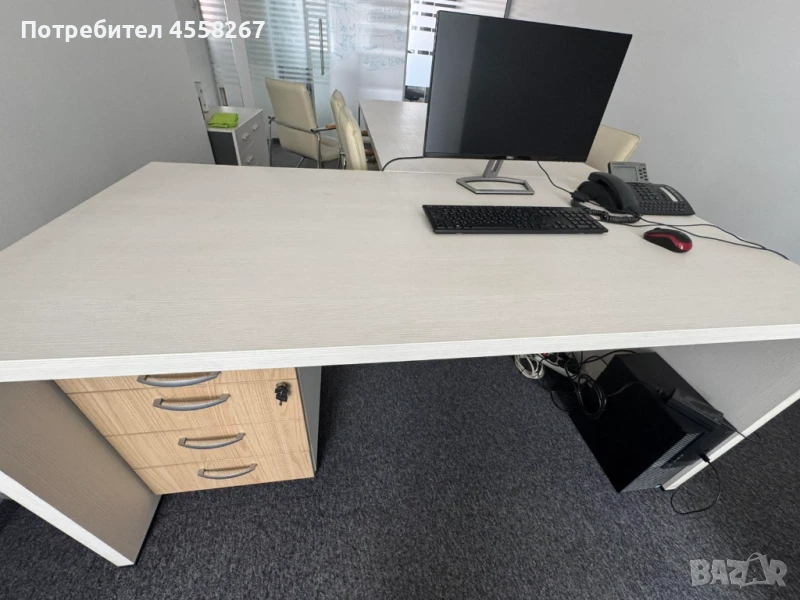 🖥️Продавам офис бюро със шкаф – изчистен дизайн, отлично състояние, снимка 1