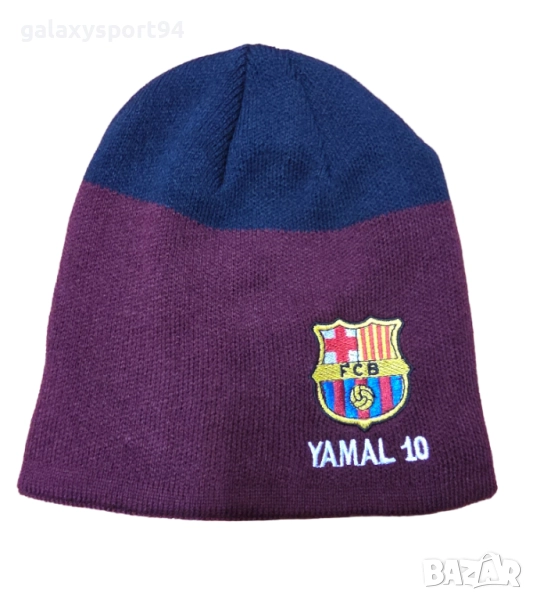 Червена Зимна  Шапка Yamal 10 Barcelona Плетена 25/ 26 Детско и мъжко, снимка 1
