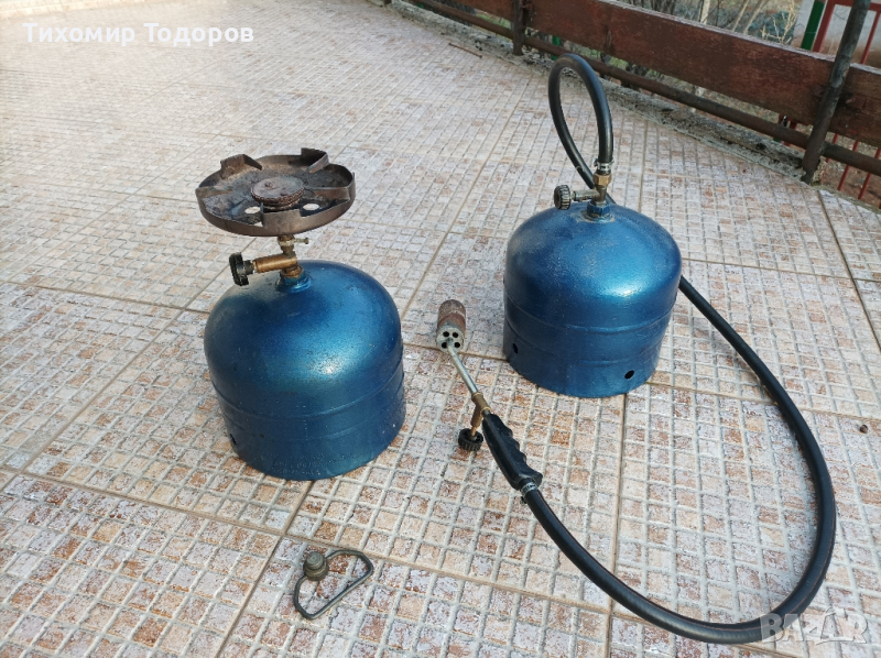 Битова бутилка на газ с котлон и с горелка, снимка 1