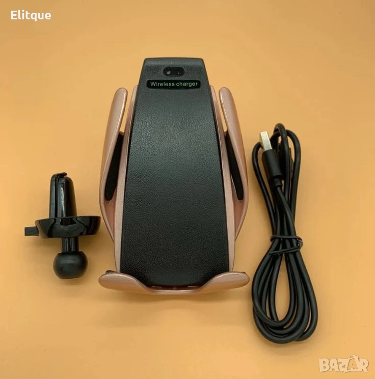 Поставка за телефон с вградено безжично зарядно за кола – Smart Sensor S6 ⚡, снимка 1