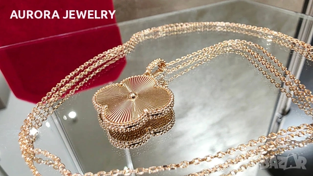 Van Cleef & Arpels VCA Rose Gold Magic Clear Long Vintage Alhambra Clover Дамско Колие