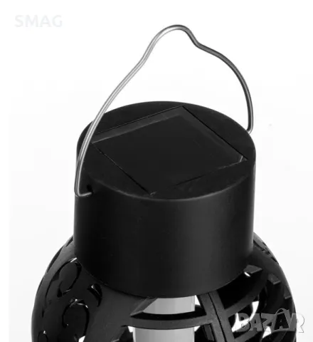 Соларна висяща лампа Черни линии Цветя Пламък 9 см S_1236427, снимка 3 - Соларни лампи - 49909549