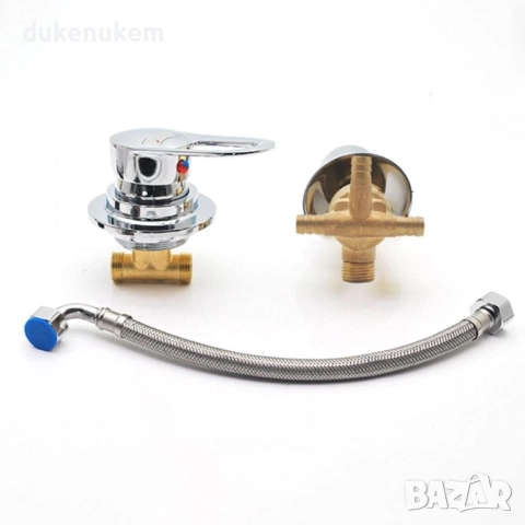 3-пътен месингов смесител за душ – с керамичен клапан, хром, снимка 5 - Смесители - 52694753