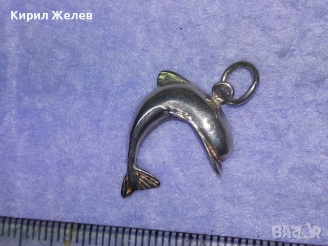 ЧУДЕСЕН СРЕБЪРЕН ДЕЛФИН ПЕНДАНТ СРЕБРО 925 АНГЛИЯ МЕДАЛЬОН ФИНА РЪЧНА ХУДОЖЕСТВЕНА ИЗРАБОТКА 40577, снимка 12 - Колиета, медальони, синджири - 42763010