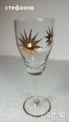 Ретро ракиени класически чашки за ракия, златни шарки, златен кант, 6 бр, 50 мл, снимка 4 - Чаши - 52198168