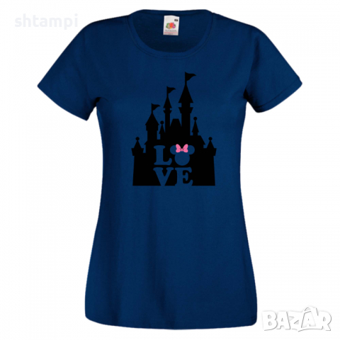 Дамска тениска Minnie Love Disney Castle Подарък,Изненада,Рожден ден,, снимка 6 - Тениски - 36530274