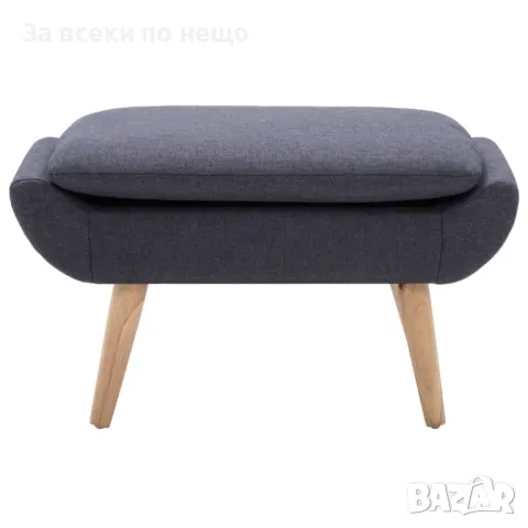 Табуретка, платнена тапицерия, 73x43x42 см, тъмносива, снимка 5 - Дивани и мека мебел - 48609801