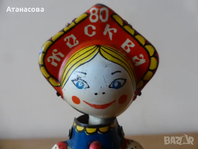 Механична матрьошка метална играчка Олимпиада Москва 80 г, снимка 2 - Антикварни и старинни предмети - 48259111