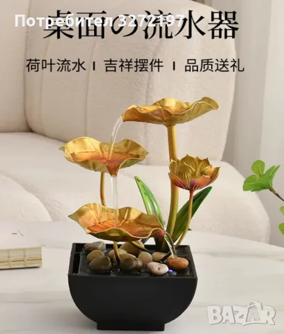 USB 3-степенен релаксиращ настолен,светлинен водопад-фонтан, снимка 7 - Декорация за дома - 48787489