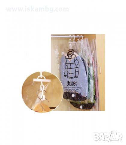 ВАКУУМИРАЩИ ПЛИКОВЕ СЪС ЗАКАЧАЛКА ЗА ГАРДЕРОБ - код със закачалка, снимка 3 - Други стоки за дома - 33969755