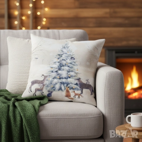 Коледни декоративни калъфки за възглавници – 7 уникални празнични дизайна, 45×45 см - 6бр в комплект, снимка 4 - Други - 52134076