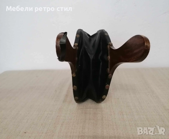 Дървено духало за камина с кожени и метални елементи, напълно функционално. Подходящо за използване., снимка 7 - Колекции - 52307148