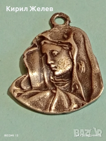 Сребърен медальон Дева Мария на скърбите майсторска ръчна изработка 30015, снимка 5 - Колиета, медальони, синджири - 52889652