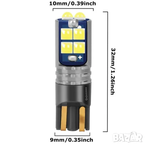 LED крушки T10 3.3cm 24V 2 броя, снимка 3 - Аксесоари и консумативи - 55865046