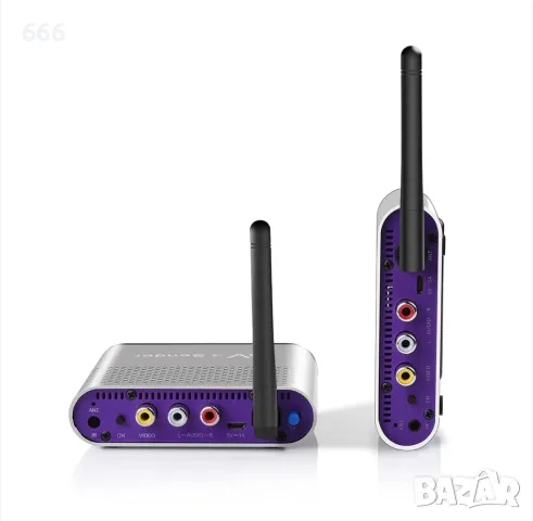 Безжичен AV предавател-приемник, 5.8 GHz, обхват 300 m, RCA, алуминий, черен, снимка 2 - Друга електроника - 55977525
