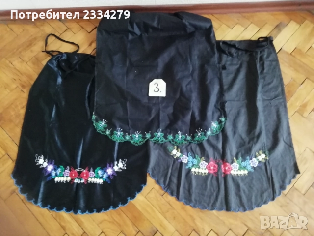 Стари неизползвани престилки изработени ръчно. Престилка фъкана бродерия, жълт вълнен плат. я , снимка 6 - Антикварни и старинни предмети - 51550513