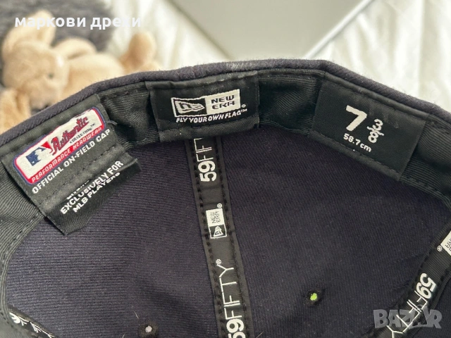 New York Yankees Baseball Hat Cap Fitted 7 1/4 Navy New Era On Field Mens, снимка 7 - Шапки - 53166763