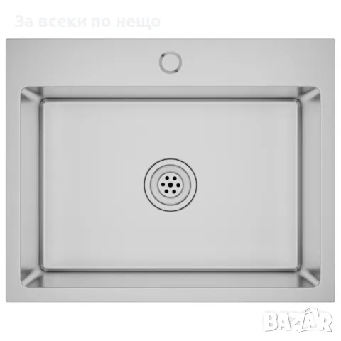 Ръчно изработена кухненска мивка с отвор за смесител, инокс Код P314