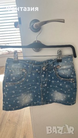 Дънкова къса детска пола 