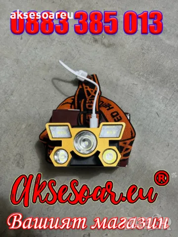 Висококачествен нов Мощен акумулаторен LED челник фар водоустойчив работен фенер за глава преносим , снимка 5 - Спортна екипировка - 48127139