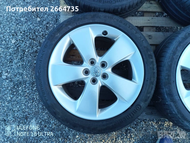 Лети джанти с гуми Toyota 5/100/17, снимка 12 - Гуми и джанти - 52286114