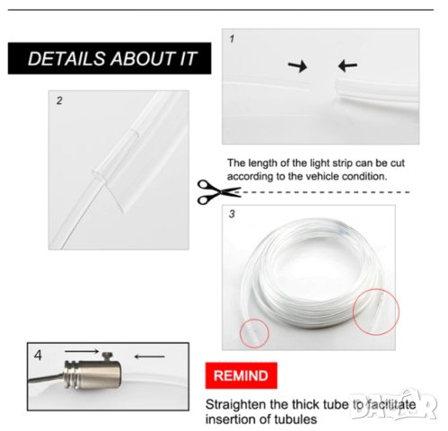 LED лента амбиентно осветление с дистанционно интериор кола автомобил, снимка 6 - Аксесоари и консумативи - 37957785