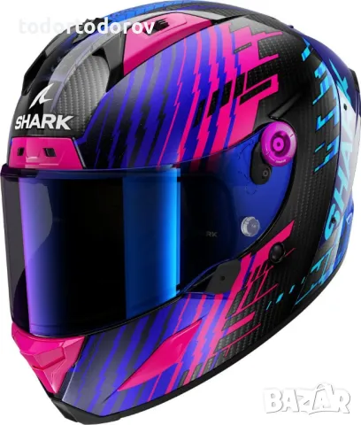Топ цена Мото Каска за мотор SHARK AERON FULL CARBON Purple/Blue