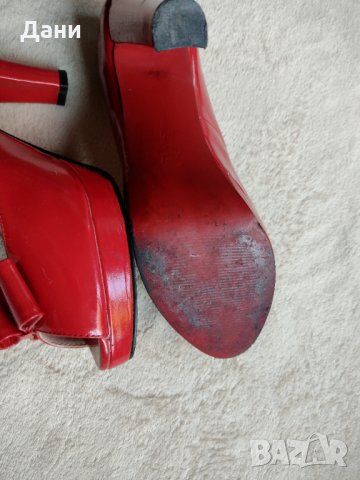 Дамски обувки на ток .Червен лак Honey GIRL, снимка 9 - Сандали - 34349282