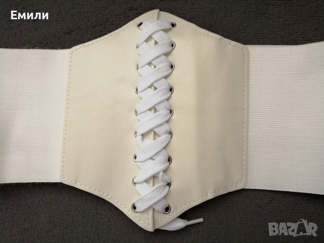  Корсет колан от еко кожа в бял цвят , снимка 5 - Колани - 36465030