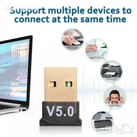 USB Безжичен адаптер Bluetooth 5.0 , снимка 3 - Мрежови адаптери - 39352532