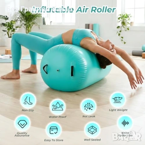 Нов Гимнастически въздушен ролер барел за йога баланс и тренировки с помпа, снимка 2 - Йога - 54043398