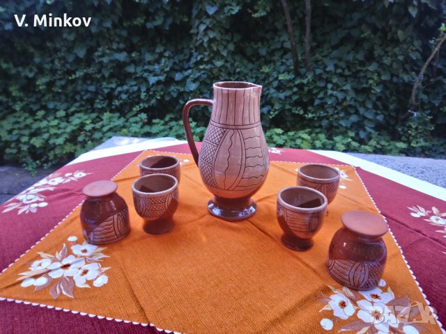 Керамичен сервиз за вино, снимка 3 - Сервизи - 34326554