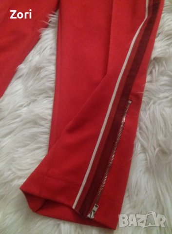 СТРАХОТЕН червен спортен панталон  - 7/8 дължина на крачола , снимка 2 - Спортни екипи - 42767736