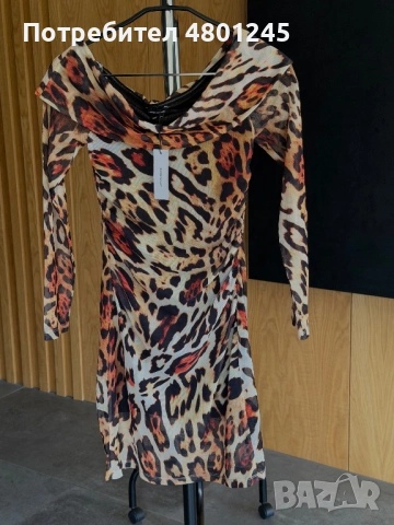 НОВА луксозна рокля Karen Millen с леопардов принт и етикет