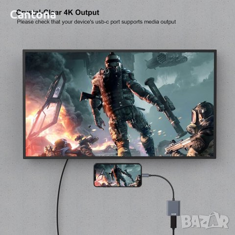 BENFEI USB C към 4К HDMI адаптер, Thunderbolt 3, алуминиев корпус, снимка 6 - Кабели и адаптери - 39648072