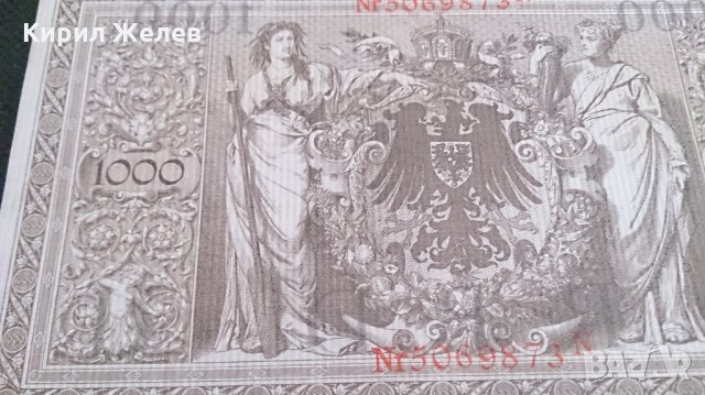 Банкнота 1000 райх марки 1910год. - 14714, снимка 9 - Нумизматика и бонистика - 29089380