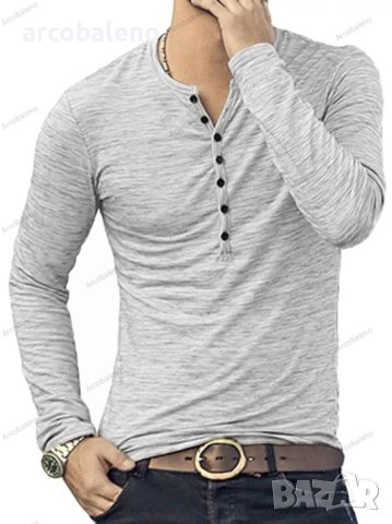 Нова модна мъжка тениска с дълги ръкави, 5цвята - 023, снимка 3 - Тениски - 40850808